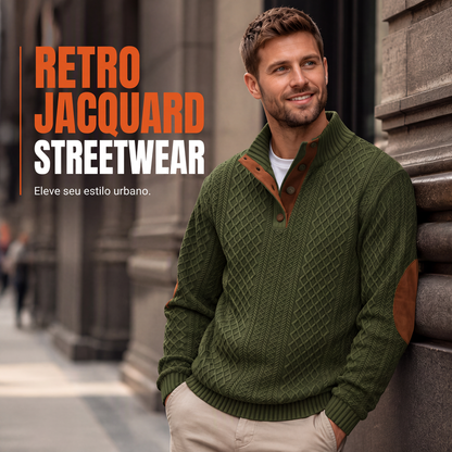 Moletom Jacquard Casual Solto Masculino