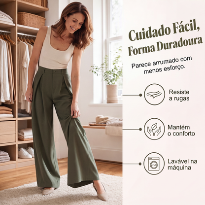 ✨Calças Femininas de Perna Larga Plissadas
