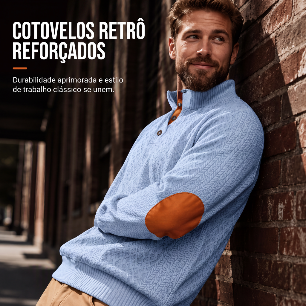Moletom Jacquard Casual Solto Masculino