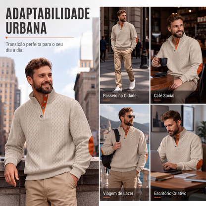Moletom Jacquard Casual Solto Masculino