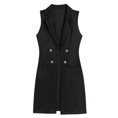 ✨Casaco Longo Feminino Chique Sem Mangas com Abertura Frontal