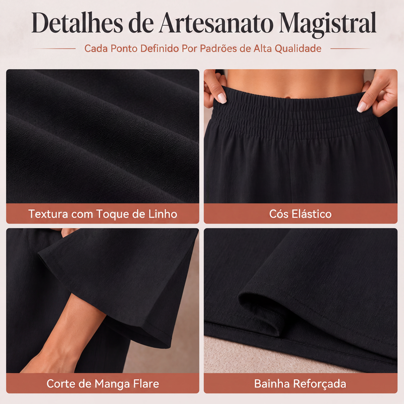 ✨👗Conjunto feminino de blusa ombro a ombro e calça pantalona