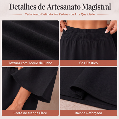 ✨👗Conjunto feminino de blusa ombro a ombro e calça pantalona