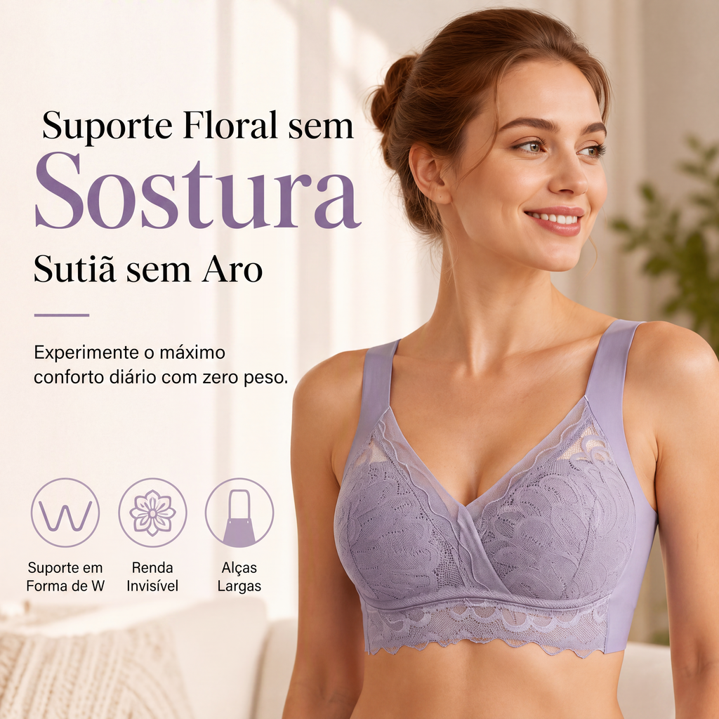 Sutiã de renda sem aro para mulheres