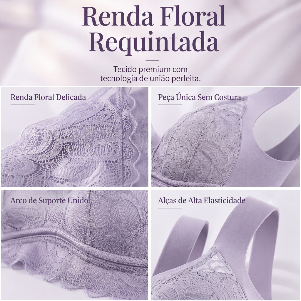 Sutiã de renda sem aro para mulheres