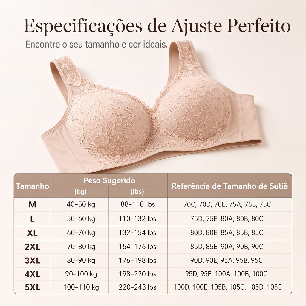 Sutiã de renda sem aro para mulheres