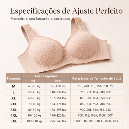 Sutiã de renda sem aro para mulheres