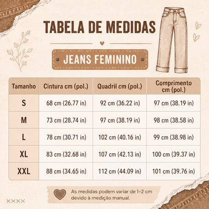 ✨Calças jeans flare com efeito de alongamento das pernas