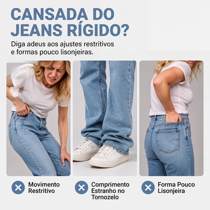 ✨Calças jeans retas casuais e elásticas femininas