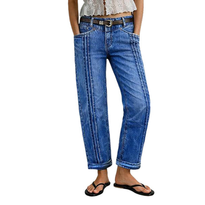 ✨Calças jeans retas casuais e elásticas femininas
