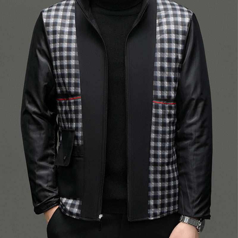 Trench coat masculino de comprimento médio com forro interno destacável
