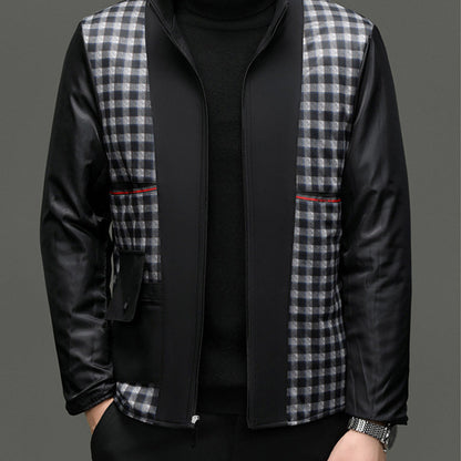 Trench coat masculino de comprimento médio com forro interno destacável