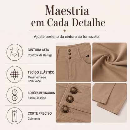 ✨Calças skinny de cintura alta elásticas para mulher