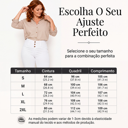 ✨Calças skinny de cintura alta elásticas para mulher