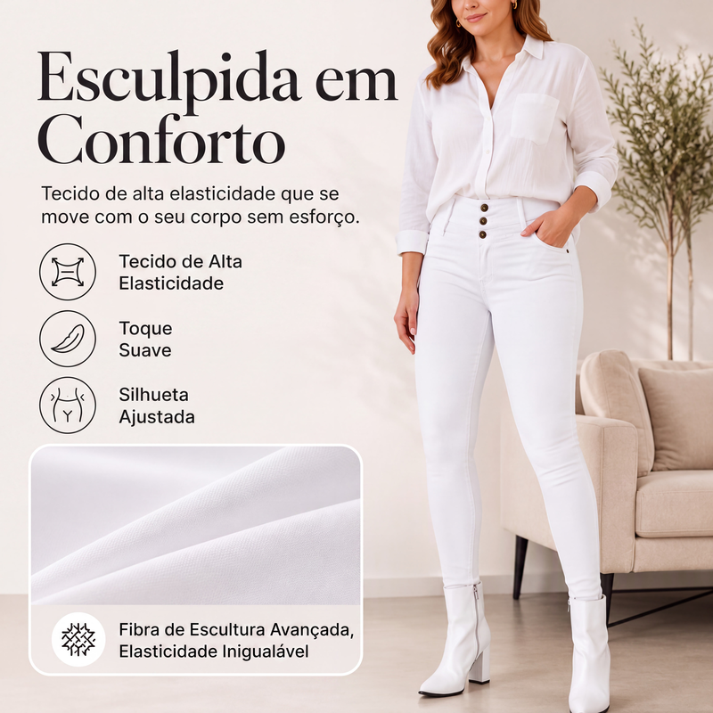 ✨Calças skinny de cintura alta elásticas para mulher