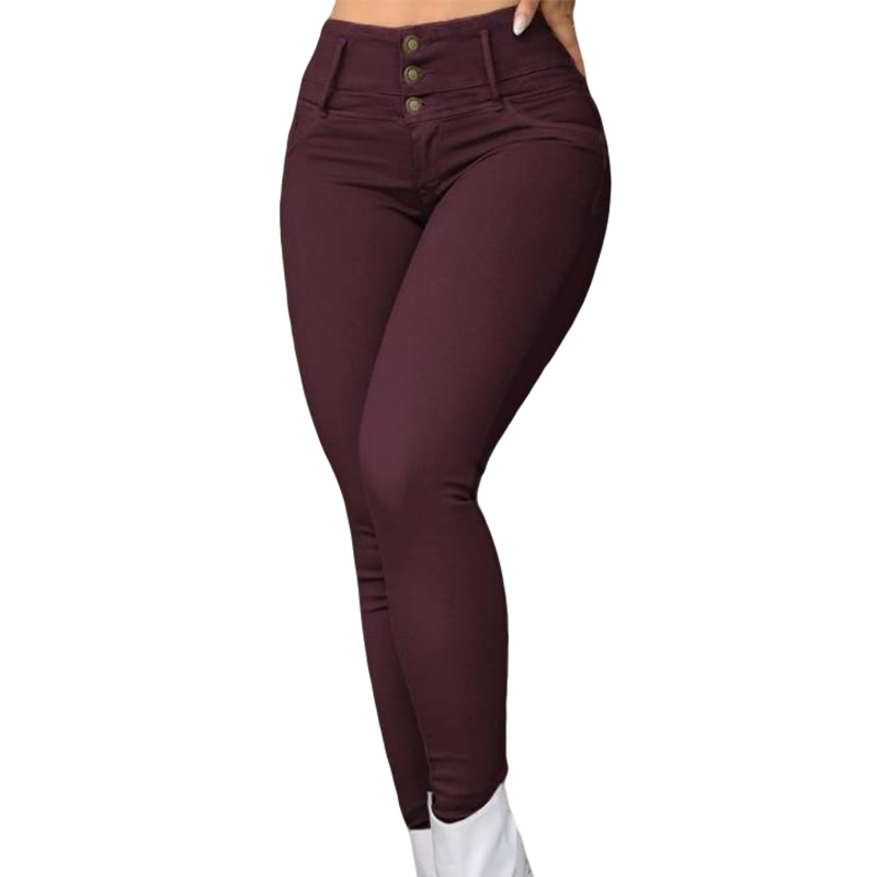 ✨Calças skinny de cintura alta elásticas para mulher