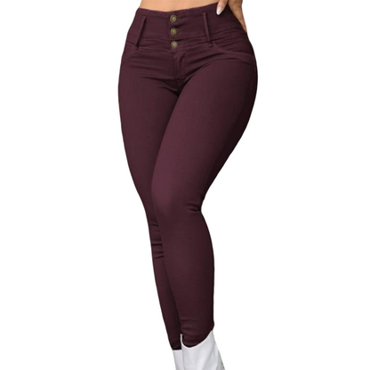 ✨Calças skinny de cintura alta elásticas para mulher