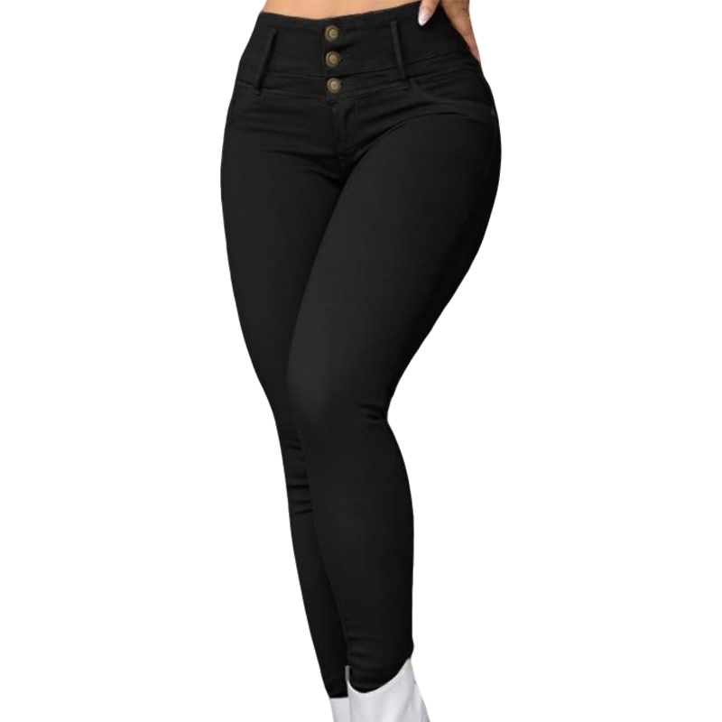 ✨Calças skinny de cintura alta elásticas para mulher