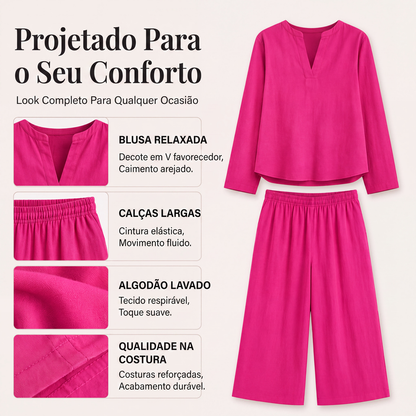 ✨👗Conjunto de 2 peças leve e respirável para mulheres