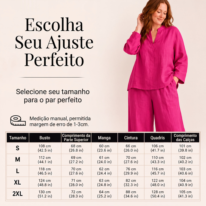 ✨👗Conjunto de 2 peças leve e respirável para mulheres