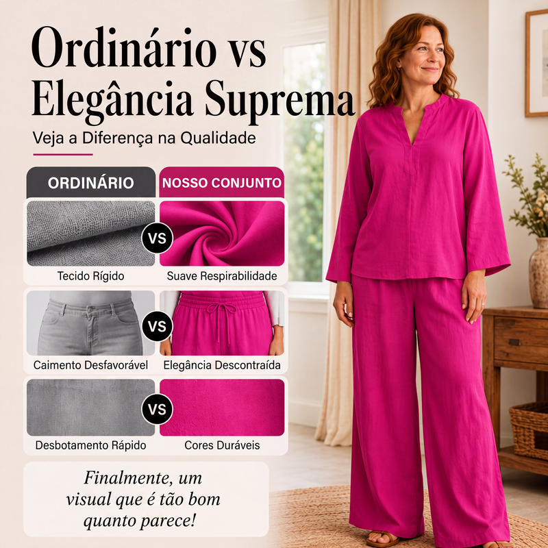✨👗Conjunto de 2 peças leve e respirável para mulheres
