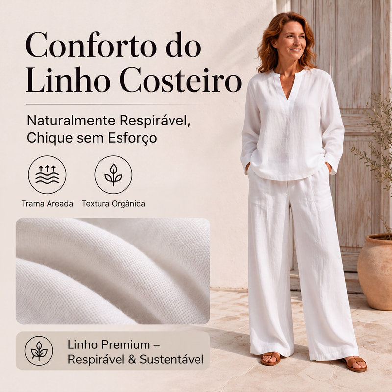 ✨👗Conjunto de 2 peças leve e respirável para mulheres