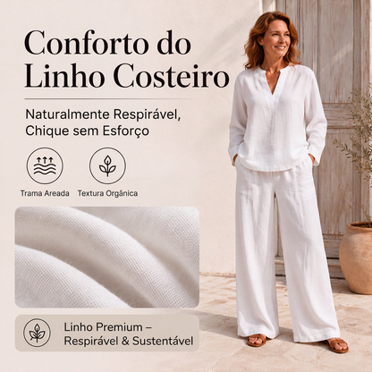 ✨👗Conjunto de 2 peças leve e respirável para mulheres
