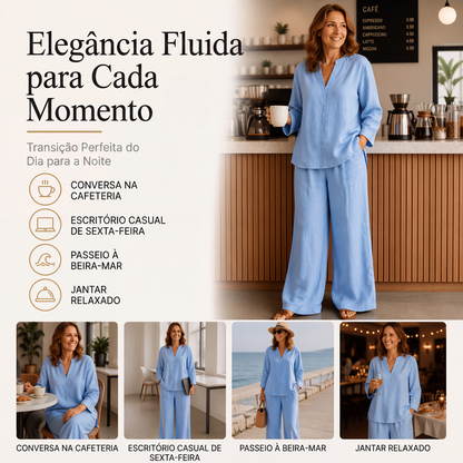 ✨👗Conjunto de 2 peças leve e respirável para mulheres