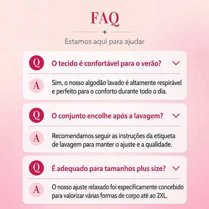 ✨👗Conjunto de 2 peças leve e respirável para mulheres