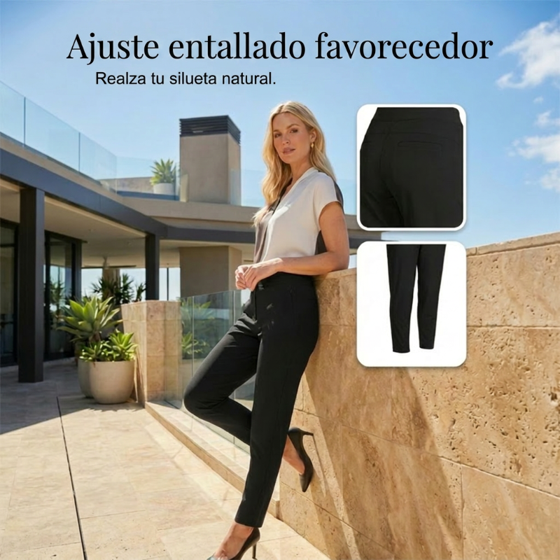 ⏳Oferta especial por tempo limitado⏰Calças elásticas de cintura alta para mulher com bolsos com fecho