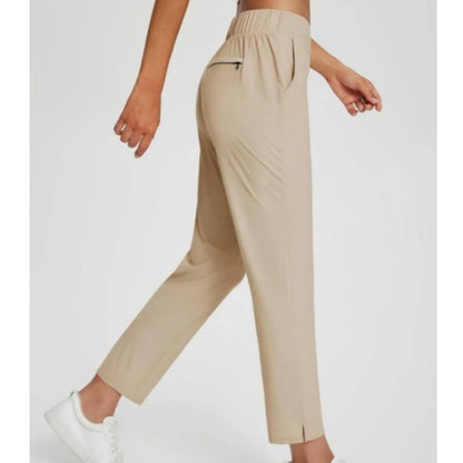 ⏳Oferta especial por tempo limitado⏰Calças elásticas de cintura alta para mulher com bolsos com fecho