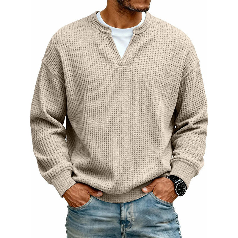 Camiseta Waffle de Conforto em Camadas