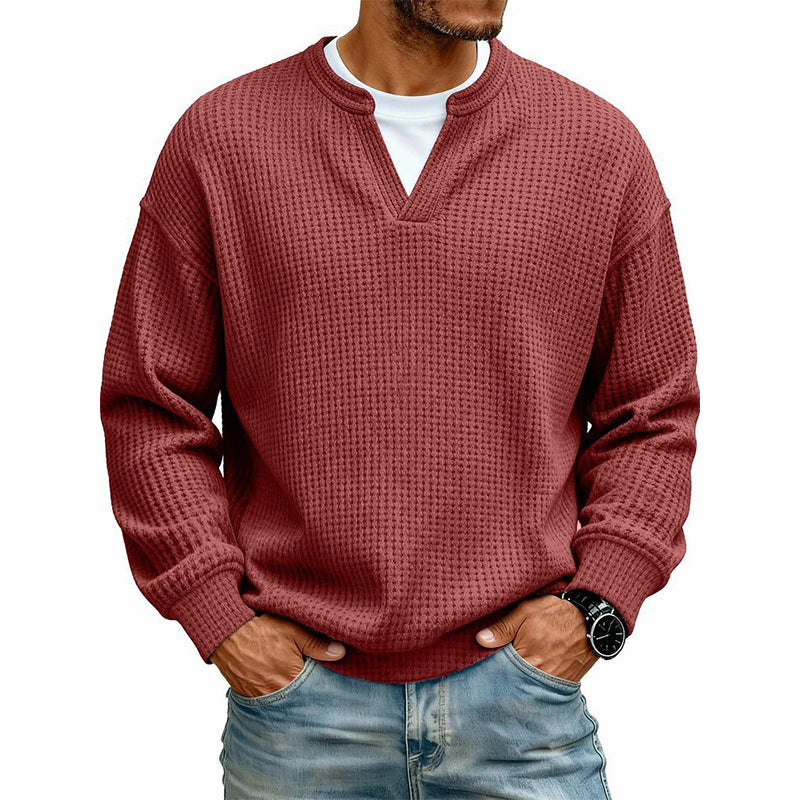 Camiseta Waffle de Conforto em Camadas