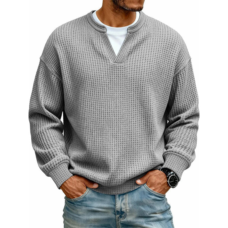 Camiseta Waffle de Conforto em Camadas