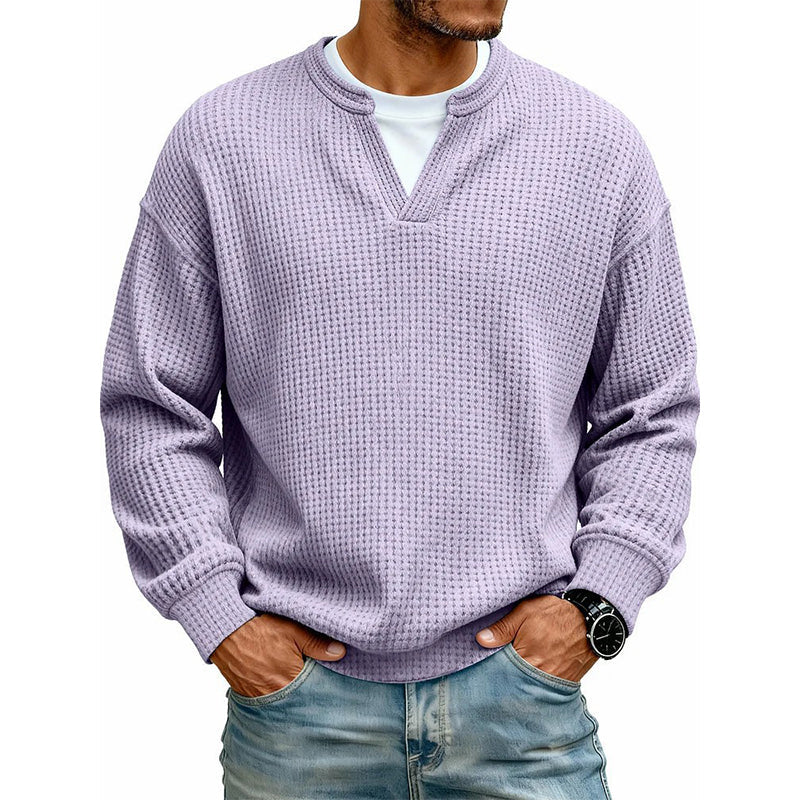 Camiseta Waffle de Conforto em Camadas