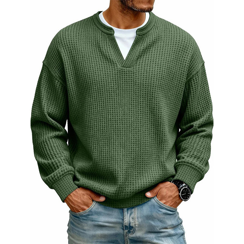Camiseta Waffle de Conforto em Camadas