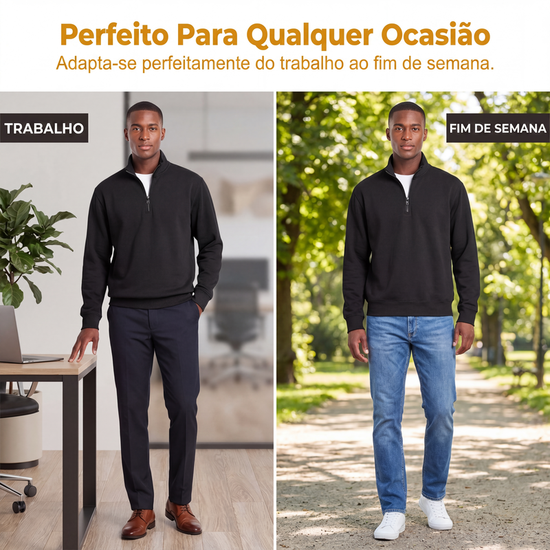 Moletom Premium com Zíper de Quarto