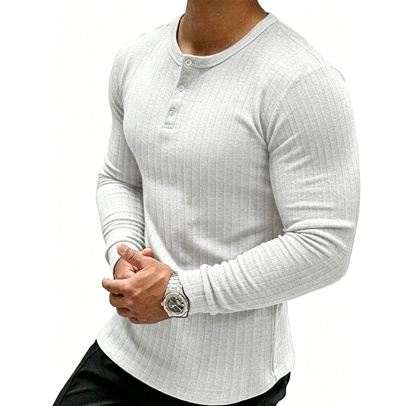Camisa Henley slim fit masculina