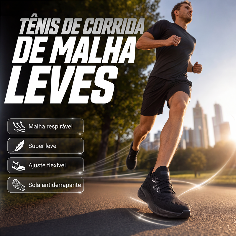 Tênis de corrida leve e respirável para homem