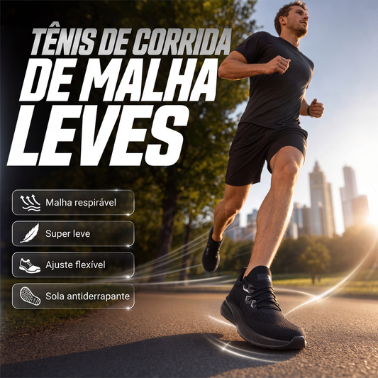 Tênis de corrida leve e respirável para homem