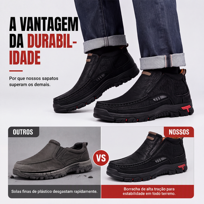 Sapatos casuais masculinos de couro PU tipo slip-on