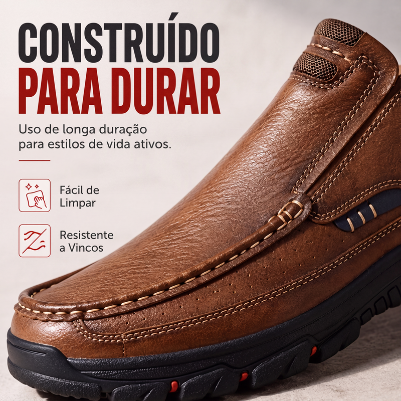 Sapatos casuais masculinos de couro PU tipo slip-on