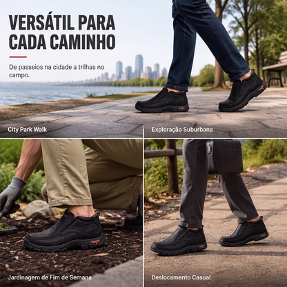 Sapatos casuais masculinos de couro PU tipo slip-on