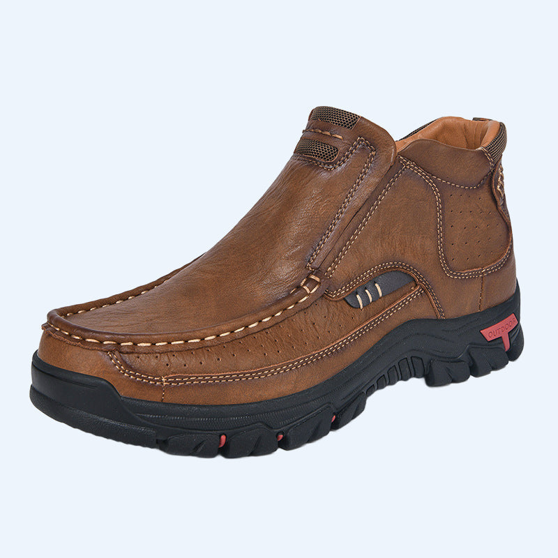 Sapatos casuais masculinos de couro PU tipo slip-on