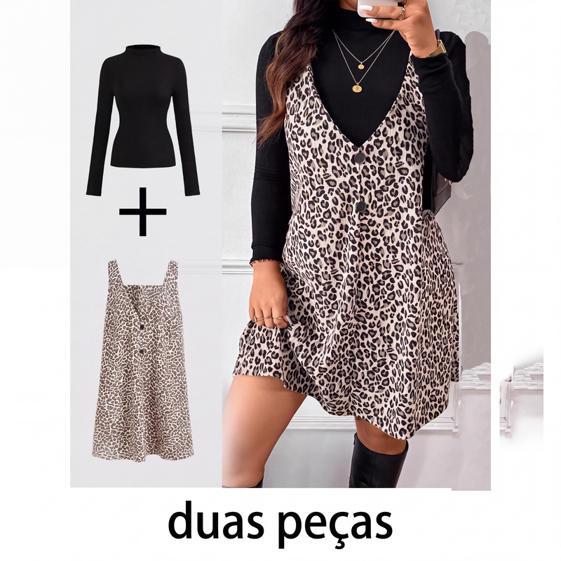 Conjunto de Leopardo com Camadas Valorizador