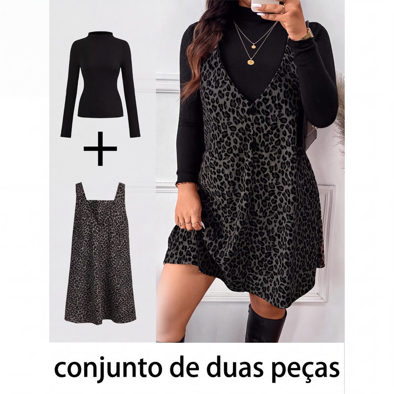 Conjunto de Leopardo com Camadas Valorizador