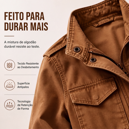 Jaqueta utilitária feminina com bolsos