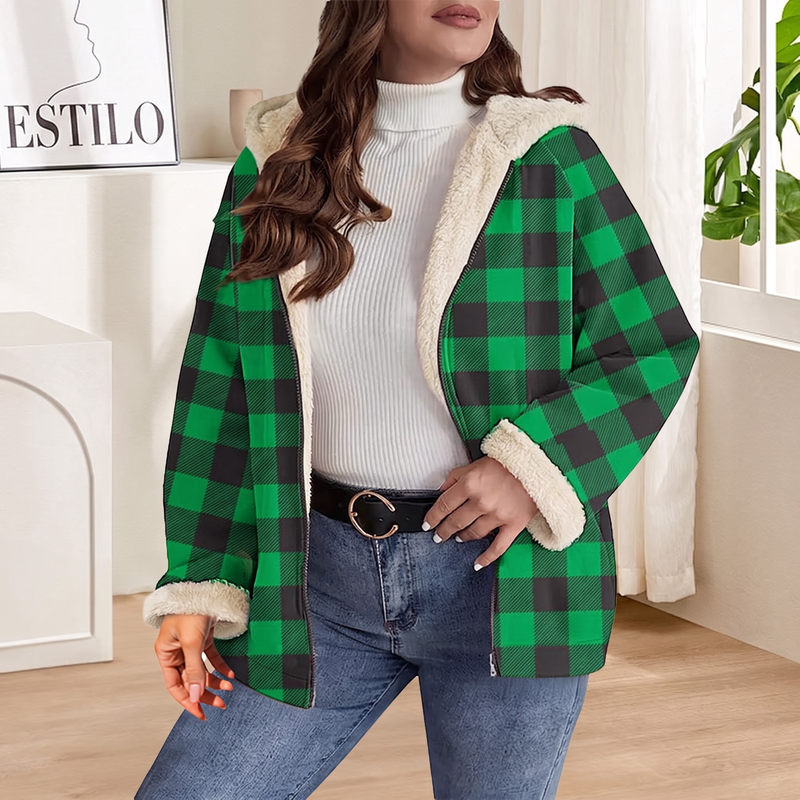 ✨👚Jaqueta feminina com capuz e zíper, versão acolchoada