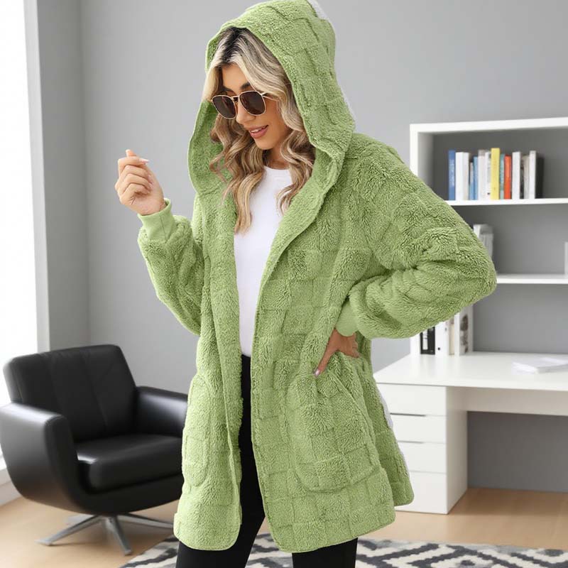 ✨👚Cardigan felpudo xadrez