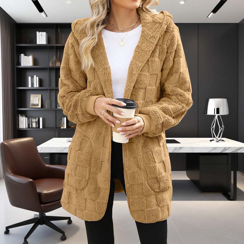 ✨👚Cardigan felpudo xadrez